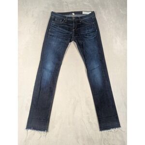 Rag & Bone‎ Dre Jeans Womens 26 Blue Dark Wash Mid Rise Raw Hem USA Stretch